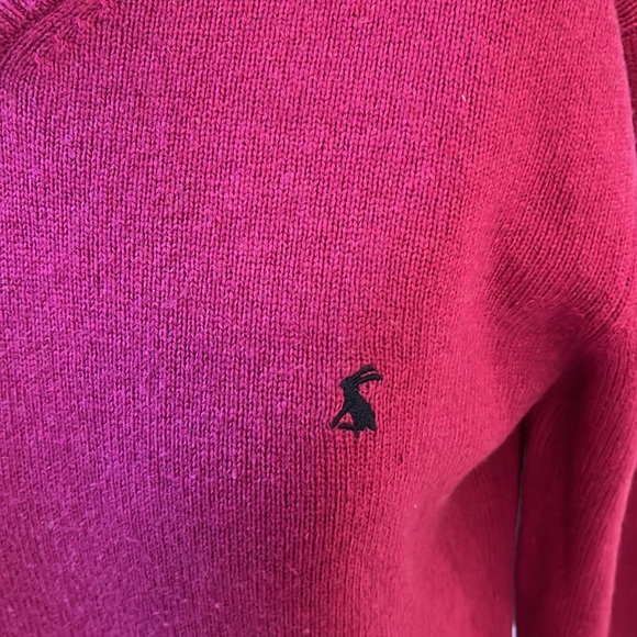 NWOT Mens Joules P_Retford wool angora blend v neck sweater in colour Ruby - Picture 2 of 9